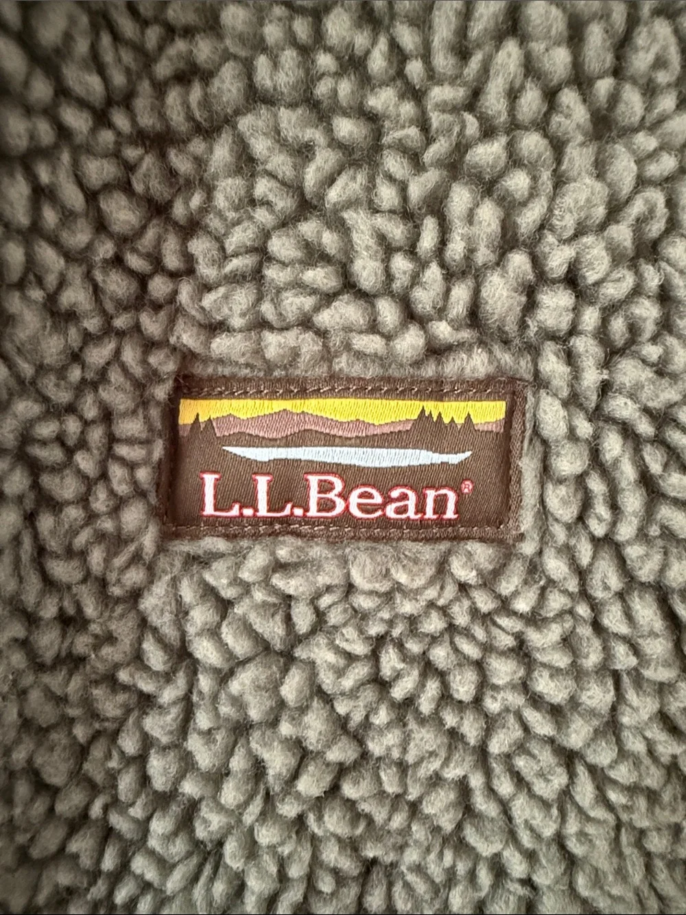 L.L.Bean Sage Green Sherpa Fleece Long Vest